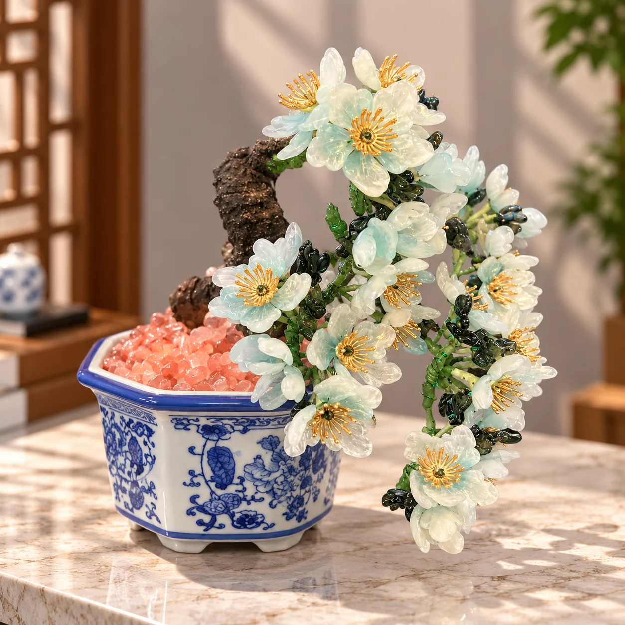 Bạch Ngọc Kim Tâm – Hoa Đá Nghệ Thuật